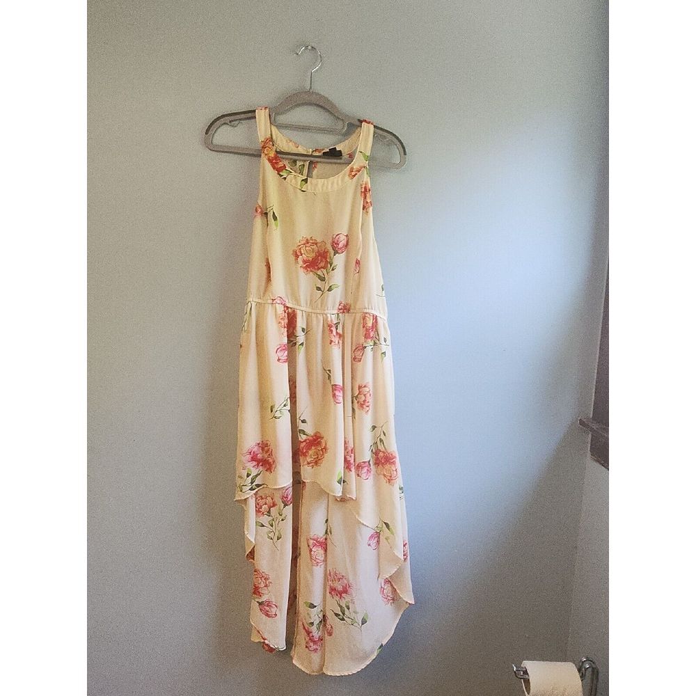 Torrid Hi Lo IVORY FLORAL GEORGETTE GODDESS TUNIC TANK Size 1 Medium
